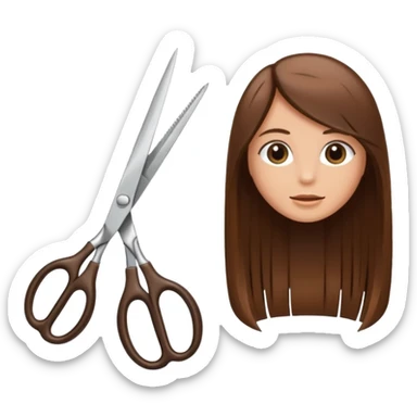 comb and scissors next to smooth hair strands sticker