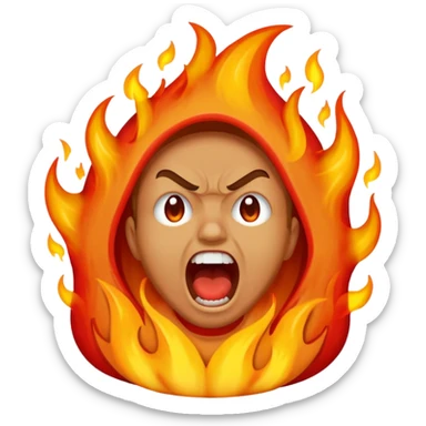 person burning in the pits of hell sticker