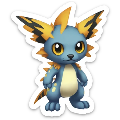 cute cool edgy Digimon-Fakemon-animal with cool markings full body sticker