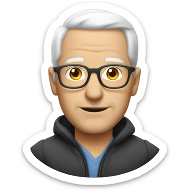 Ján Čarnogurský, bald man with gray hair and glasses sticker