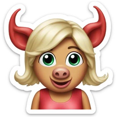 MISS PIGGY WITH DEVIL HORNS sticker