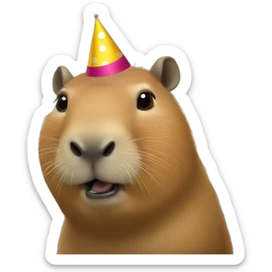 Capybara happy birthday sticker