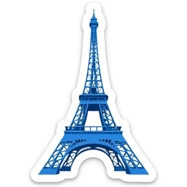 create a blue emoji of tour eiffel. 2D style sticker