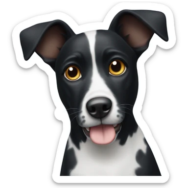 black dog with white spots and pointy ears sticker