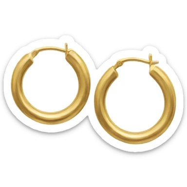 minimal gold hoop Earrings closeup sticker