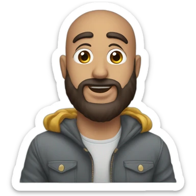 Chico barbudo con un gsto sticker