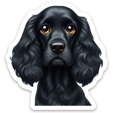 Dog cocker spaniel black sticker