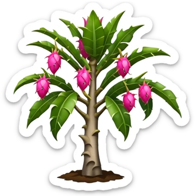 dragon fruit tree sticker
