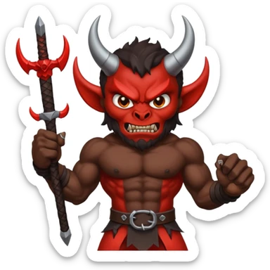 Demonio con armas sticker