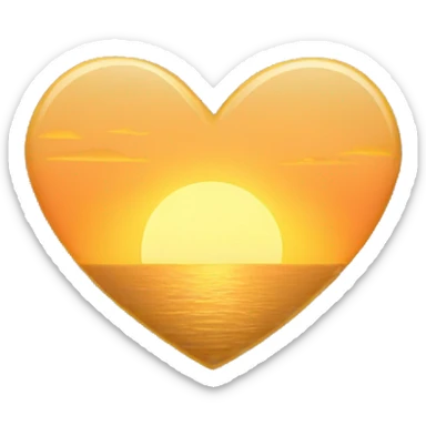 golden sunset colored heart sticker