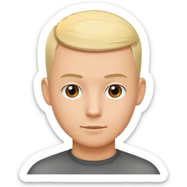 A guy with a blonde buzz cut sticker