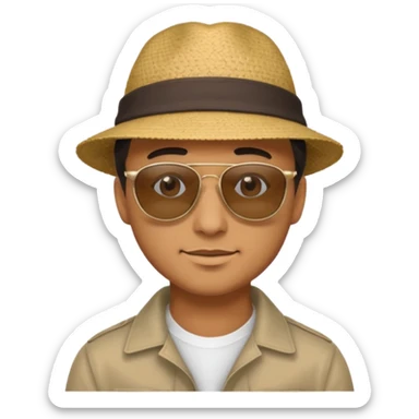 man with hat and sunglasses sticker