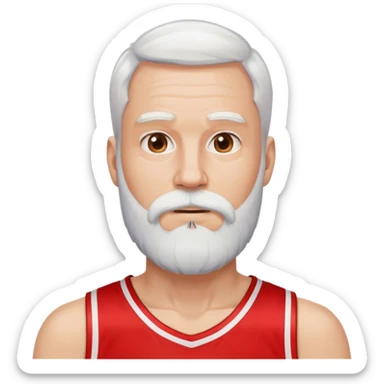 A white beard man with basketball red jersey  sticker