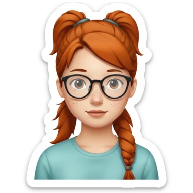 Ponytail Girl with Glasses sticker