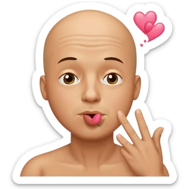 Blow kiss from bald guy sticker