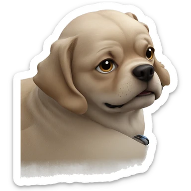 realistic dog in a book sticker