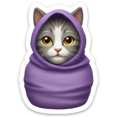 Cat babushka doll sticker