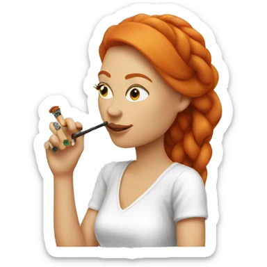 Women with ginger hair smoking hookah sticker