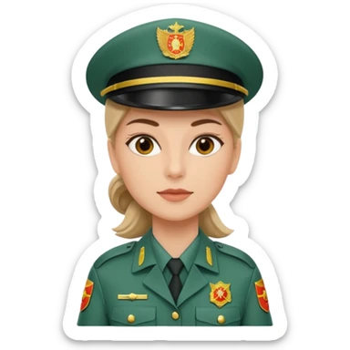 Crea un avatar de una guardia civil de españa mujer  y del area de seguridad vial/trafico sticker