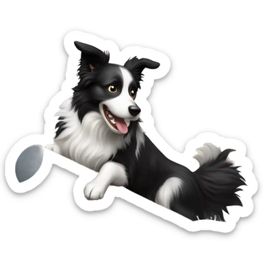 Border collie jumping over anvil sticker