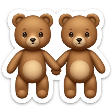 2 cute bears holding hands sticker