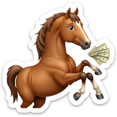 horse doing a money spread sticker