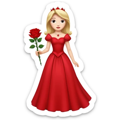 Red rose princess full body sticker