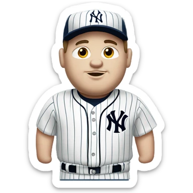 White chubby man with the jersey of the New York Yankees  sticker