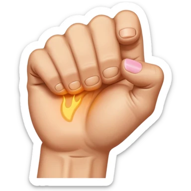 light brown hand in a fist with pinky finger raised sticker