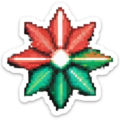 Star-shaped members badge with green to red gradient rays emanating from center sticker