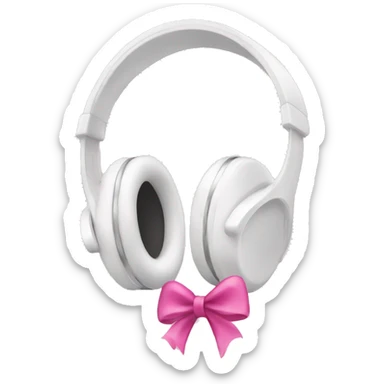 White headphones with pink bows on them sticker