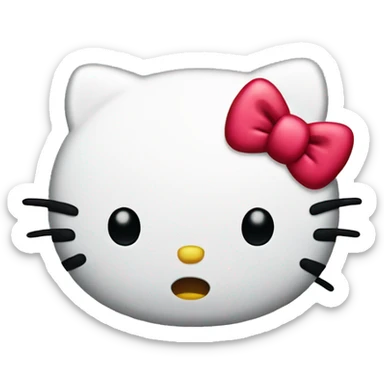 Confused hello kitty sticker