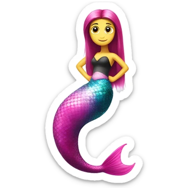 despicable me minion with one pink mermaid tail sticker