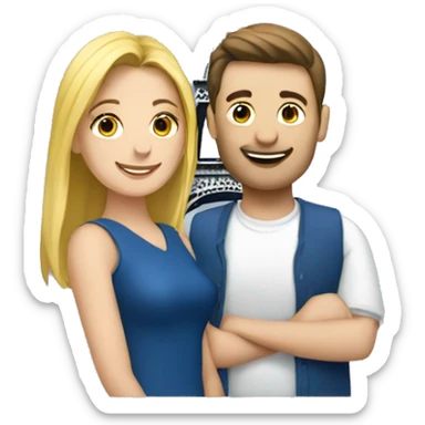 Couple with Eiffel tower sticker