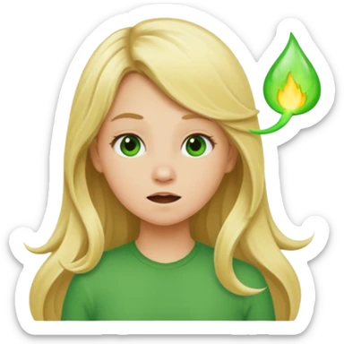 Long hair Blonde girl farting green  sticker