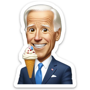 Joe Biden with ice cream  sticker