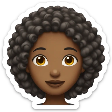 black women with curly hair sticker