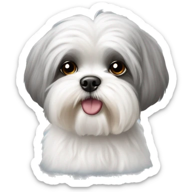 Shih tzu and bichon frise gray sticker