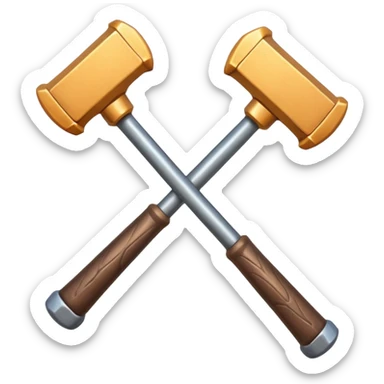 croisement de 2 marteaux (en mode duel, qui des deux va gagner) sticker