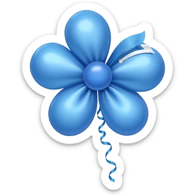 Make a cute balloon type fluffy bow of blue colour  sticker