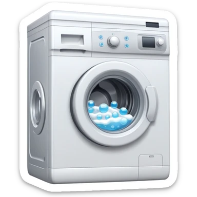 washing machine with bubbles sticker