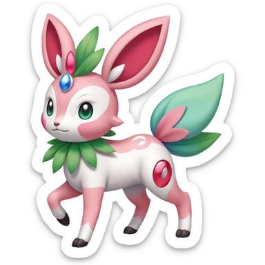 Meloetta-Shaymin-Sylveon-Pokémon-Fakémon-creature-fusion (full body) sticker