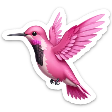 Pink humming bird light pink bird  sticker