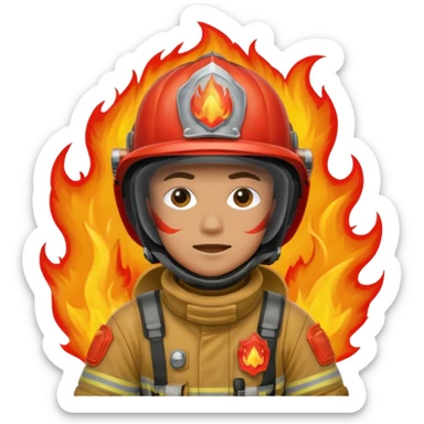 Firefighter on fire sticker