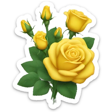 Yellow rose Bouquet  sticker