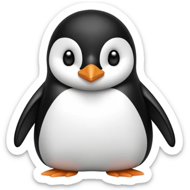 Crea un pinguino tierno con un lazo en forma de moñito sticker