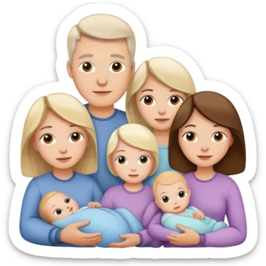 Parents with 3 older girls and 1 baby girl sticker