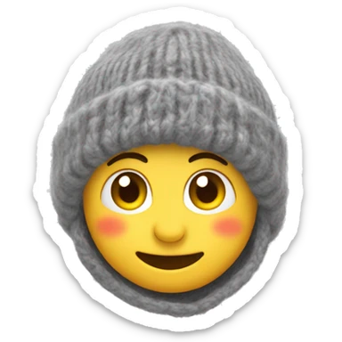 Grey mohair beanie sticker