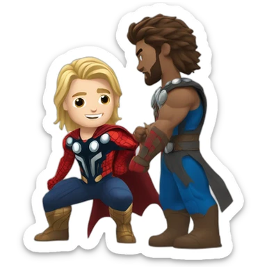 Spider man with thor sticker