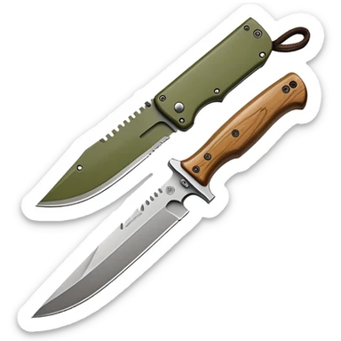 tactical bushcraft knife in NATO olive green sticker